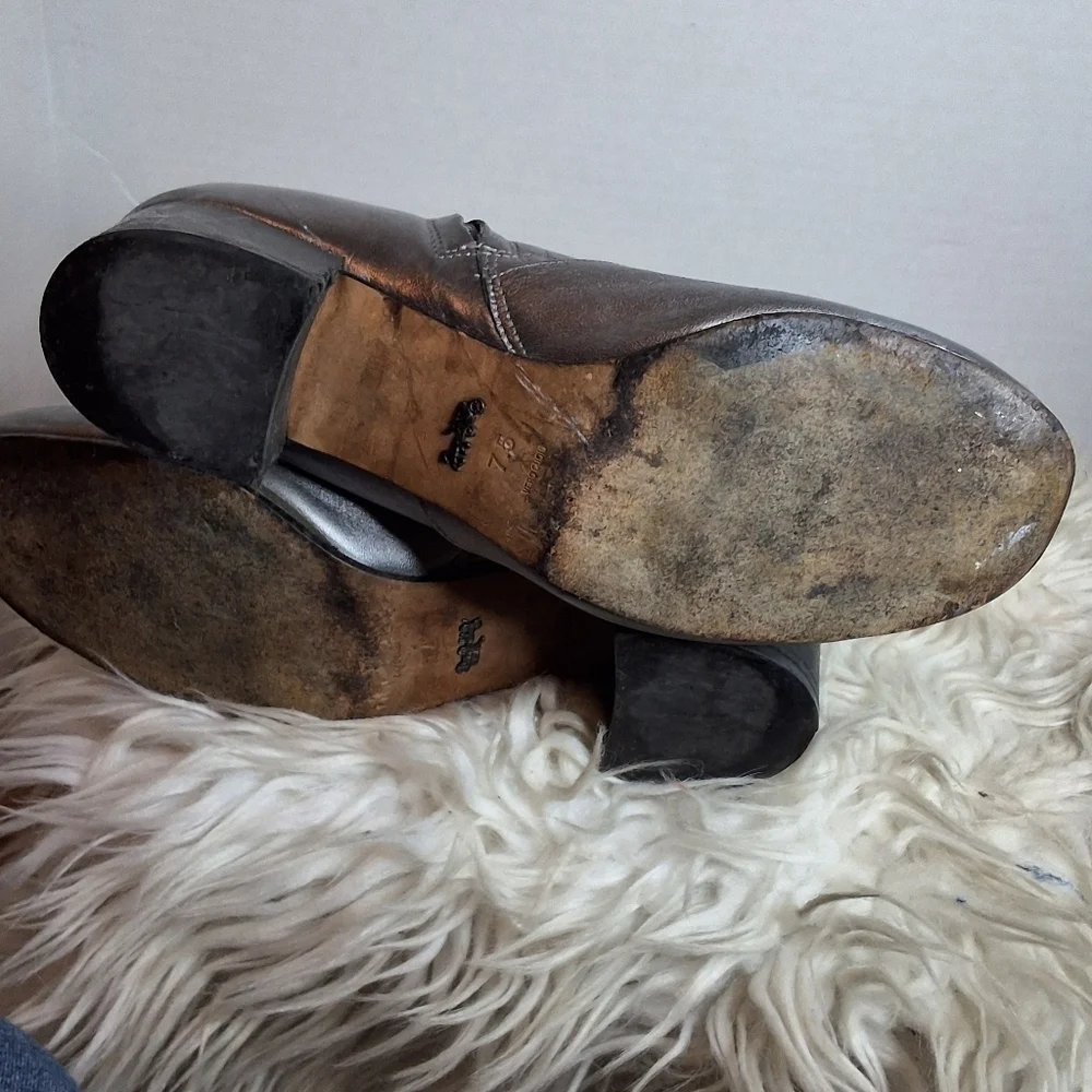 Coach Juliet Silver/ Pewter Leather Ankle Boots 7.5 - Picture 10 of 16